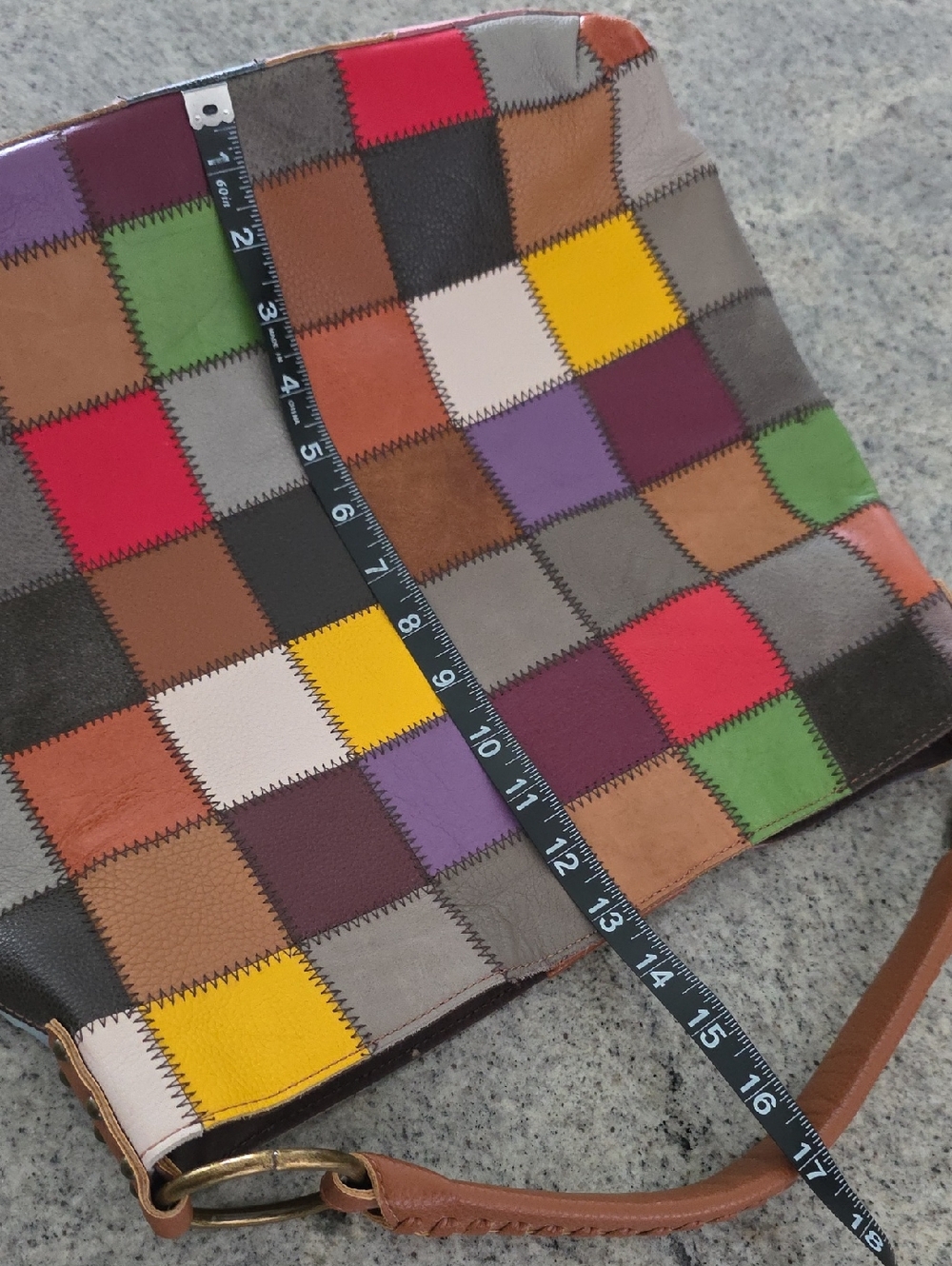 Multicolor Patchwork Leather Hobo Bag - Picture 9 of 11